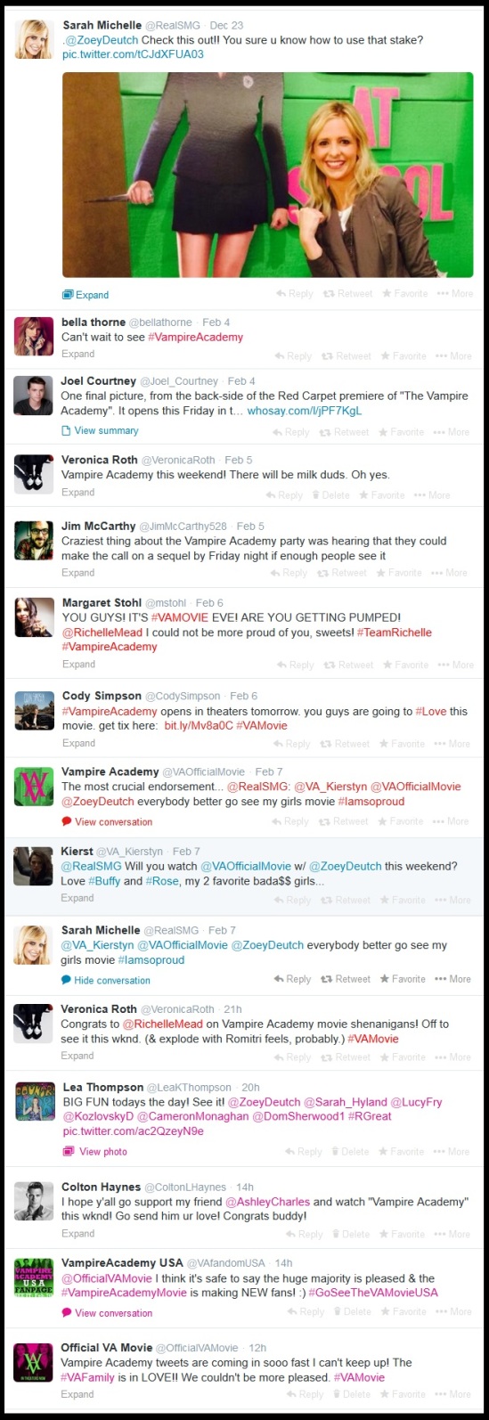 1 a mix of Tweets for the VAmovie 1