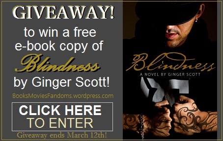 Giveaway for Blindness by Ginger Scott 2-25-14